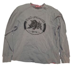 Vintage Y2k Ecko Unlimited Gray Long Sleeve Thermal Tee